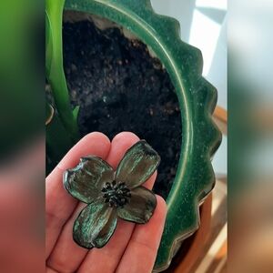 Vintage Nature's Creations Maryland Copper Dogwood Blossom Pin Brooch